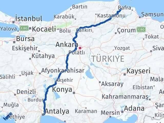 Antalya Dikmen Sinop Arası Kaç Km - Yol Haritası