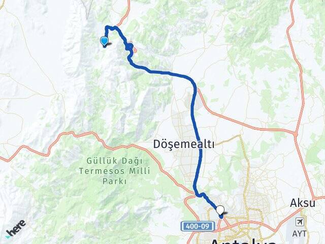 Akkoç Antalya Otogarı Arası Kaç Km - Yol Tarifi
