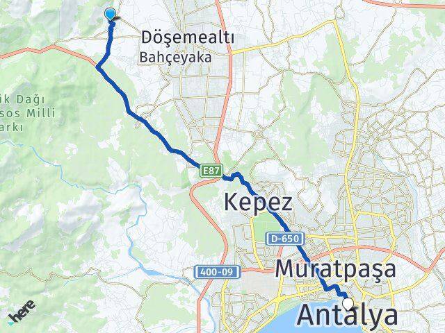 Çığlık Antalya Arası Kaç Km - Yol Tarifi