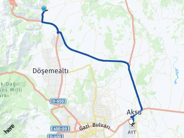 Kovanlık Antalya Havalimanı Arası Kaç Km - Yol Tarifi