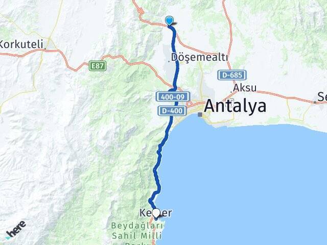 Selimiye Kemer Arası Kaç Km - Yol Tarifi
