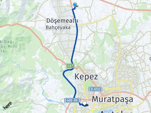 Yeniköy Akdeniz Üniversitesi Arası Kaç Km - Yol Tarifi