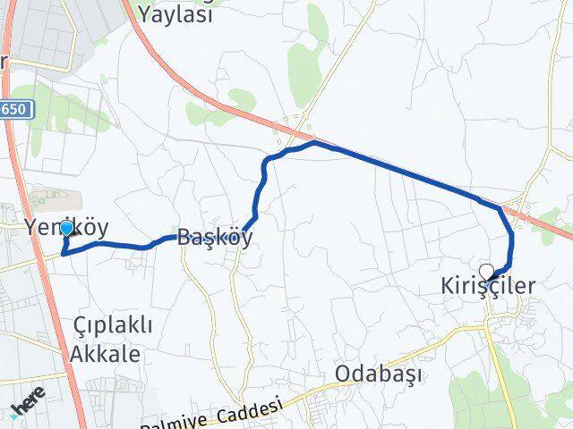 Yeniköy Kirişçiler Arası Kaç Km - Yol Tarifi