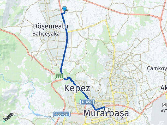 Antalya Döşemealtı Yeniköy Muratpaşa Arası Kaç Km - Yol Haritası