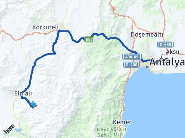 Büyüksöğle Antalya Havalimanı Arası Kaç Km - Yol Tarifi