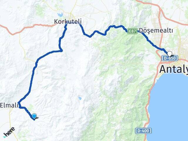 Büyüksöğle Antalya Otogarı Arası Kaç Km - Yol Tarifi