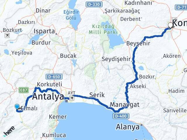 Kışla Konya Arası Kaç Km - Yol Tarifi