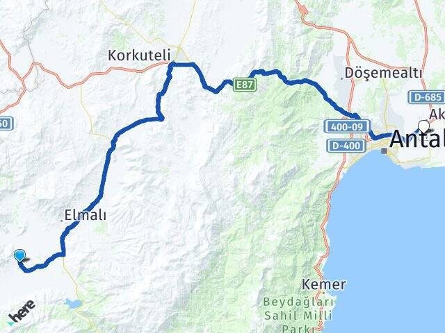 Kızılca Antalya Havalimanı Arası Kaç Km - Yol Tarifi