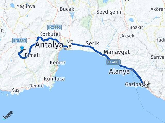 Macun Gazipaşa Alanya Havalimanı Arası Kaç Km - Yol Tarifi