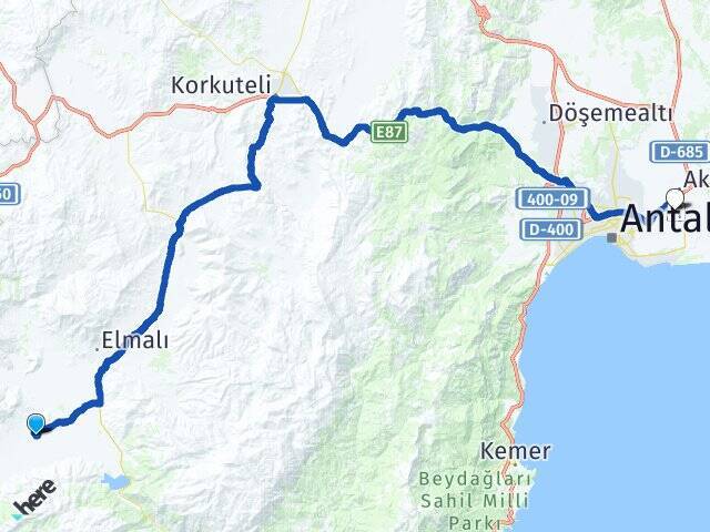 Sarılar Antalya Havalimanı Arası Kaç Km - Yol Tarifi