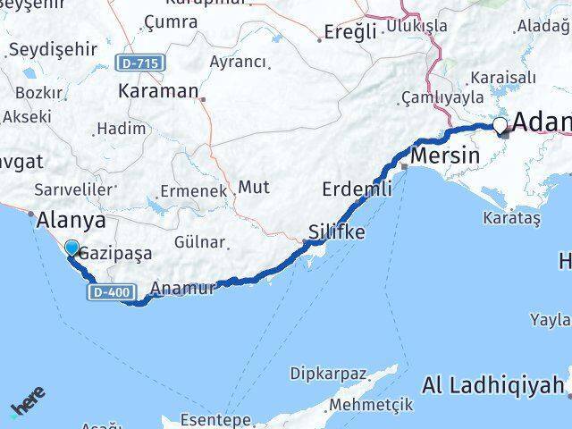 Gazipaşa Alanya Havalimanı Adana Havalimanı Arası Kaç Km - Yol Tarifi