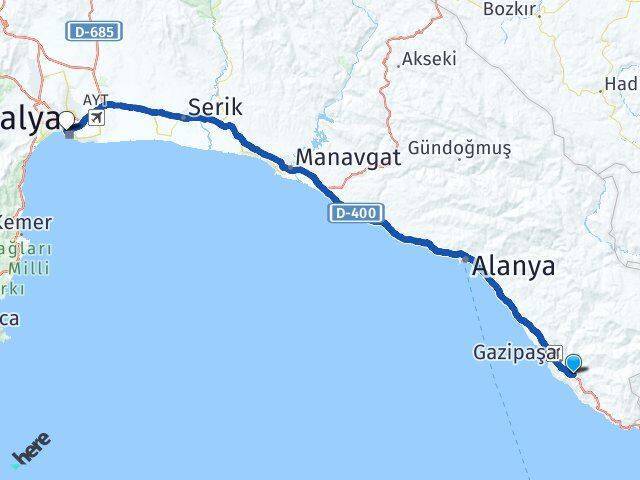Çobanlar Antalya Arası Kaç Km - Yol Tarifi