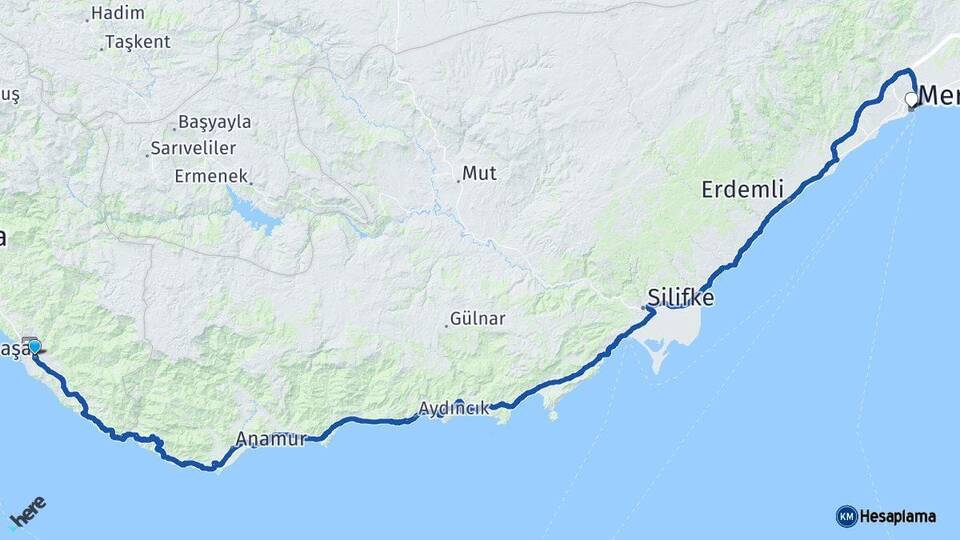 Antalya Gazipaşa Mersin Arası Kaç Km - Yol Haritası