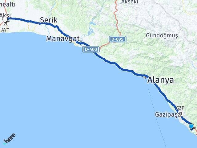 Muzkent Antalya Havalimanı Arası Kaç Km - Yol Tarifi
