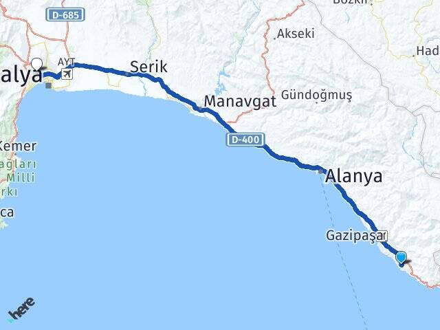 Muzkent Antalya Otogarı Arası Kaç Km - Yol Tarifi