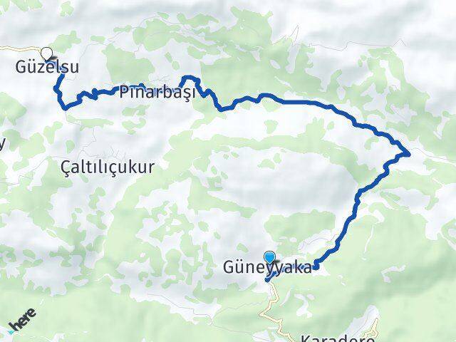 Güneyyaka Güzelsu Arası Kaç Km - Yol Tarifi