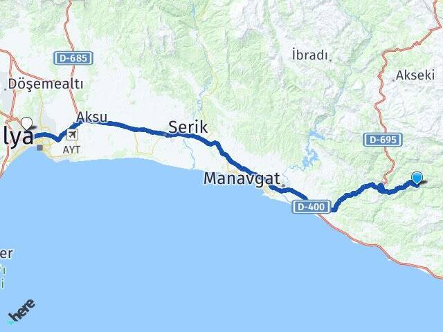 Kalecik Antalya Otogarı Arası Kaç Km - Yol Tarifi