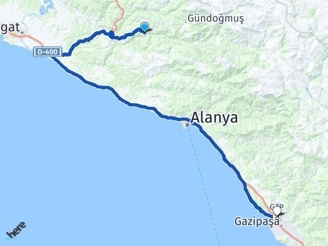 Kalecik Gazipaşa Alanya Havalimanı Arası Kaç Km - Yol Tarifi