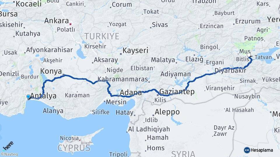 Antalya Güroymak Arası Kaç Km - Yol Tarifi