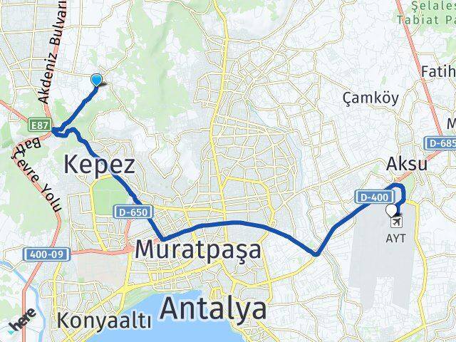 Antalya Hayvanat Bahçesi Antalya Havalimanı Arası Kaç Km - Yol Tarifi