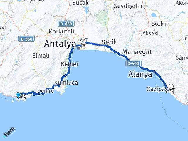 Bayındır Gazipaşa Alanya Havalimanı Arası Kaç Km - Yol Tarifi