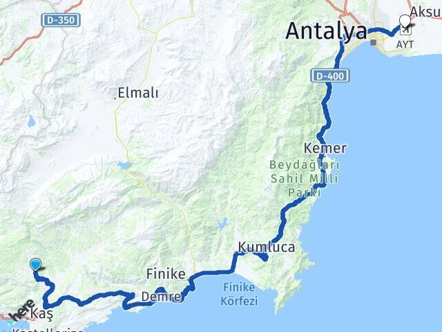 Çataloluk Antalya Havalimanı Arası Kaç Km - Yol Tarifi