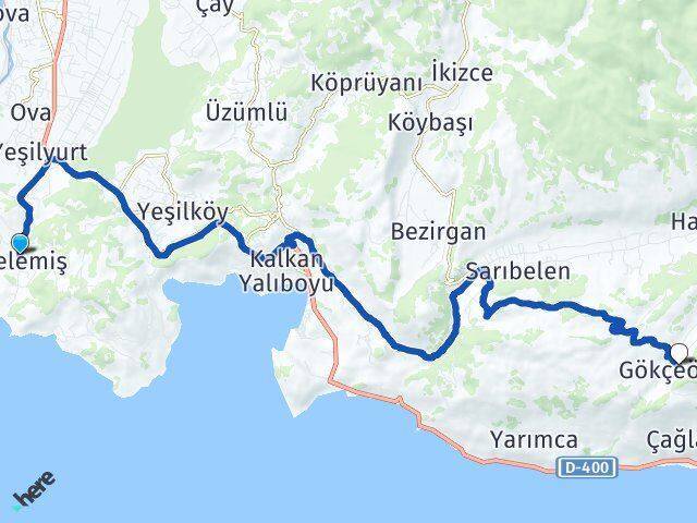 Gelemiş Gökçeören Arası Kaç Km - Yol Tarifi