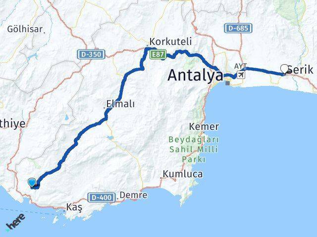 İslamlar Serik Arası Kaç Km - Yol Tarifi