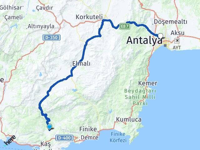 Kasaba Antalya Otogarı Arası Kaç Km - Yol Tarifi