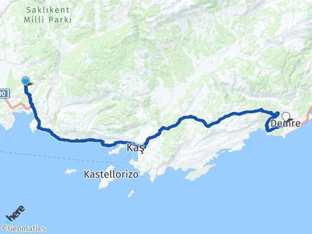 Üzümlü Demre Arası Kaç Km - Yol Tarifi