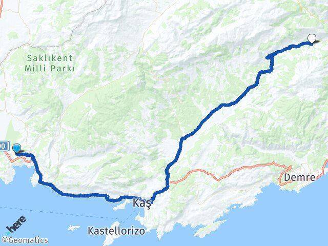 Yeşilköy Finike Arası Kaç Km - Yol Tarifi