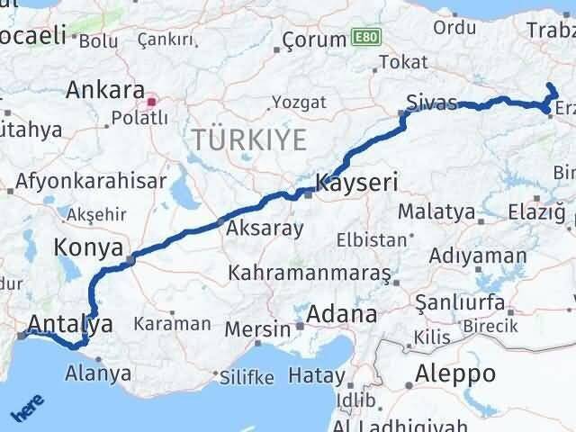 Antalya Kelkit Gümüşhane Arası Kaç Km - Yol Haritası
