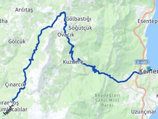 Antalya Kemer Altınyaka Kumluca Arası Kaç Km - Yol Haritası