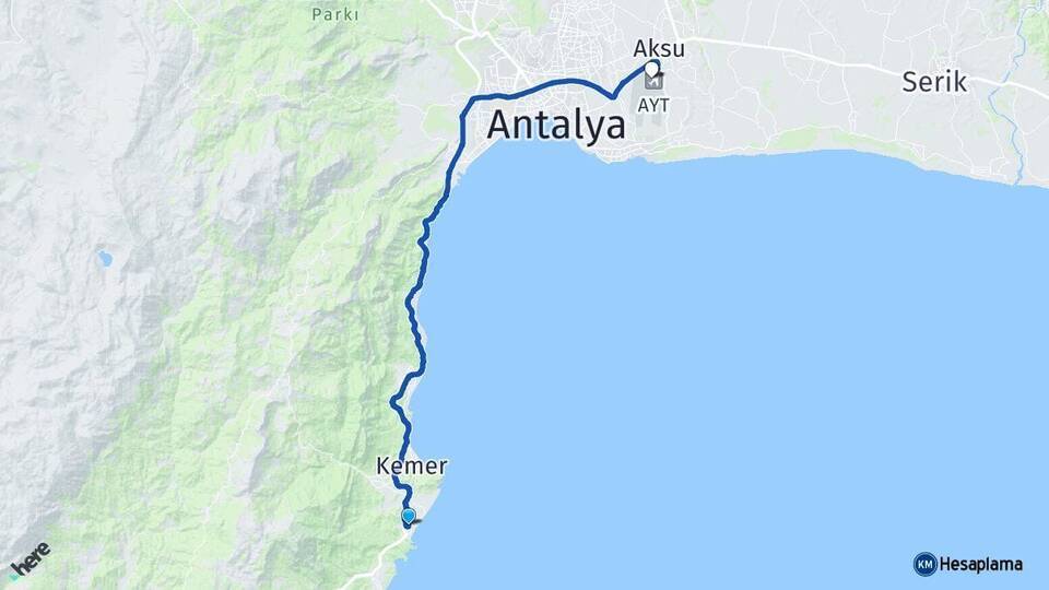 Çamyuva Antalya Havalimanı Arası Kaç Km - Yol Tarifi