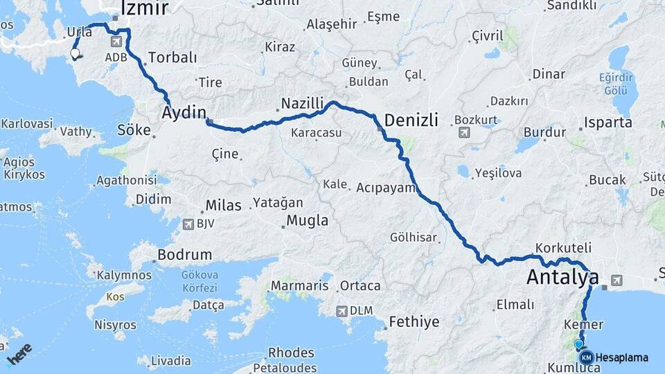 Tekirova Seferihisar Arası Kaç Km - Yol Tarifi