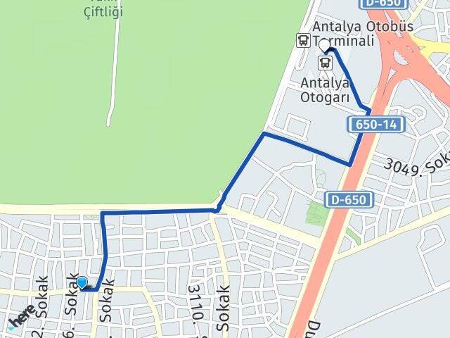 Ahatlı Antalya Otogarı Arası Kaç Km - Yol Tarifi