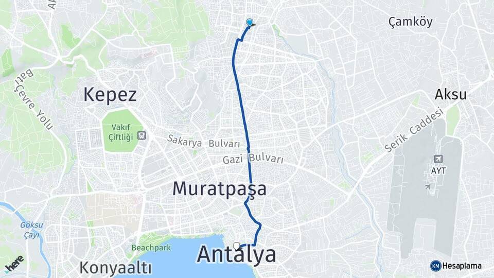 Ayanoğlu Antalya Arası Kaç Km - Yol Tarifi
