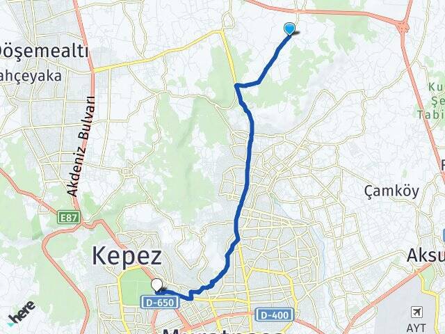 Çamlıca Antalya Otogarı Arası Kaç Km - Yol Tarifi