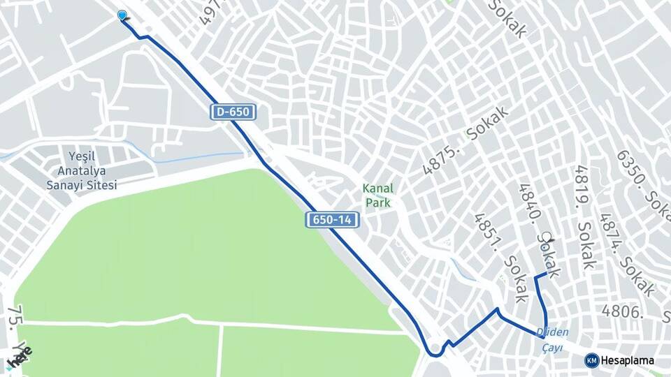 Antalya Kepez Erenköy Kepez Arası Kaç Km - Yol Haritası