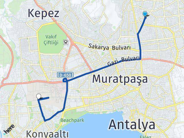 Gazi Akdeniz Üniversitesi Arası Kaç Km - Yol Tarifi