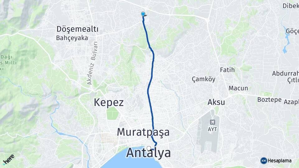Kirişçiler Antalya Arası Kaç Km - Yol Tarifi