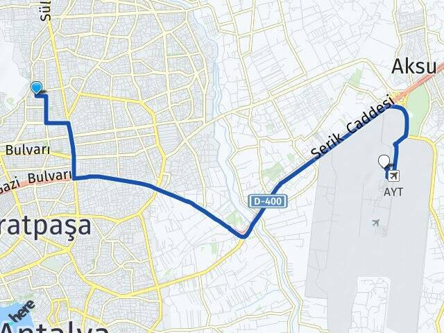 Kuzeyyaka Antalya Havalimanı Arası Kaç Km - Yol Tarifi