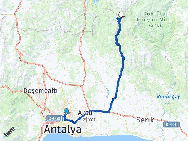Sütçüler Haskızılören Arası Kaç Km - Yol Tarifi