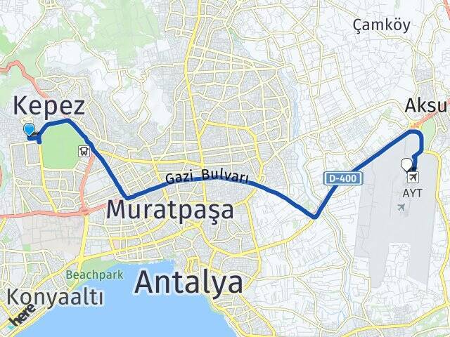 Ünsal Antalya Havalimanı Arası Kaç Km - Yol Tarifi