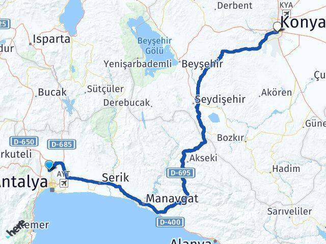 Varsak Karşıyaka Karatay Arası Kaç Km - Yol Tarifi