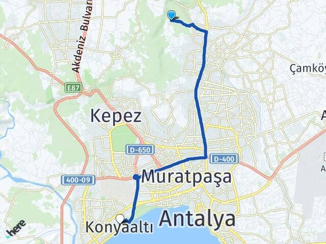 Varsak Karşıyaka Konyaaltı Arası Kaç Km - Yol Tarifi