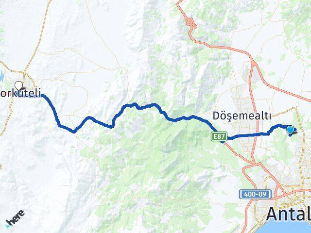 Varsak Karşıyaka Korkuteli Arası Kaç Km - Yol Tarifi