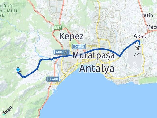 Akdamlar Antalya Havalimanı Arası Kaç Km - Yol Tarifi