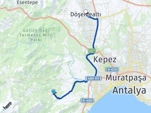 Akdamlar Döşemealtı Arası Kaç Km - Yol Tarifi