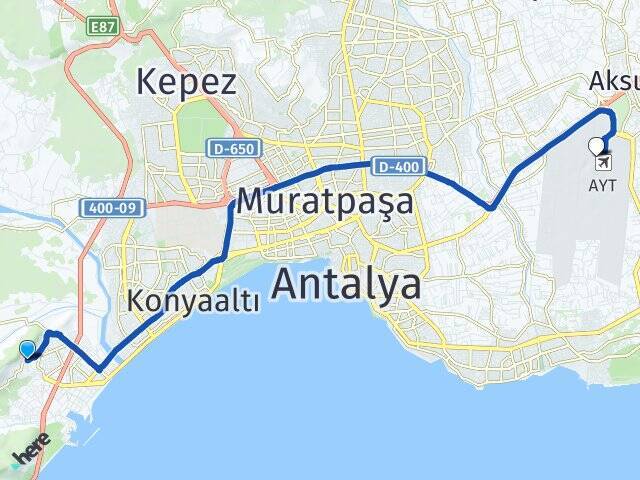 Çakırlar Antalya Havalimanı Arası Kaç Km - Yol Tarifi